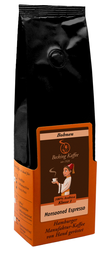 Becking Kaffee - Tüte Monsooned Espresso (Bohnen & Gemahlen, 250g & 1kg)