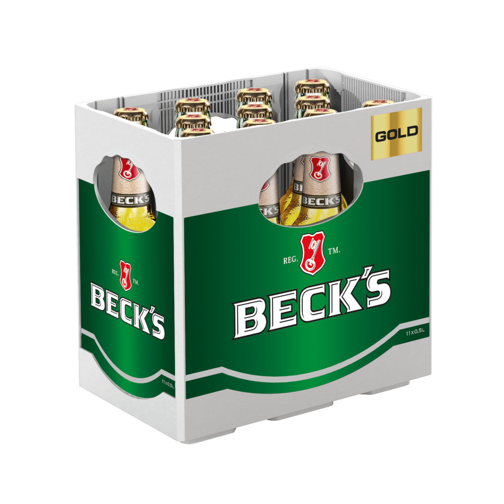 BECK'S Gold 11 x 0,5L (Glas) MEHRWEG Kiste zzgl. 2,38 € Pfand