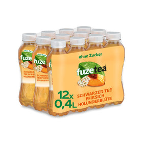 Fuze Tea Schwarzer Tee Pfirsich Holunderblüte 12 x 0,4L (PET) EINWEG Tray zzgl. 3,00 € Pfand