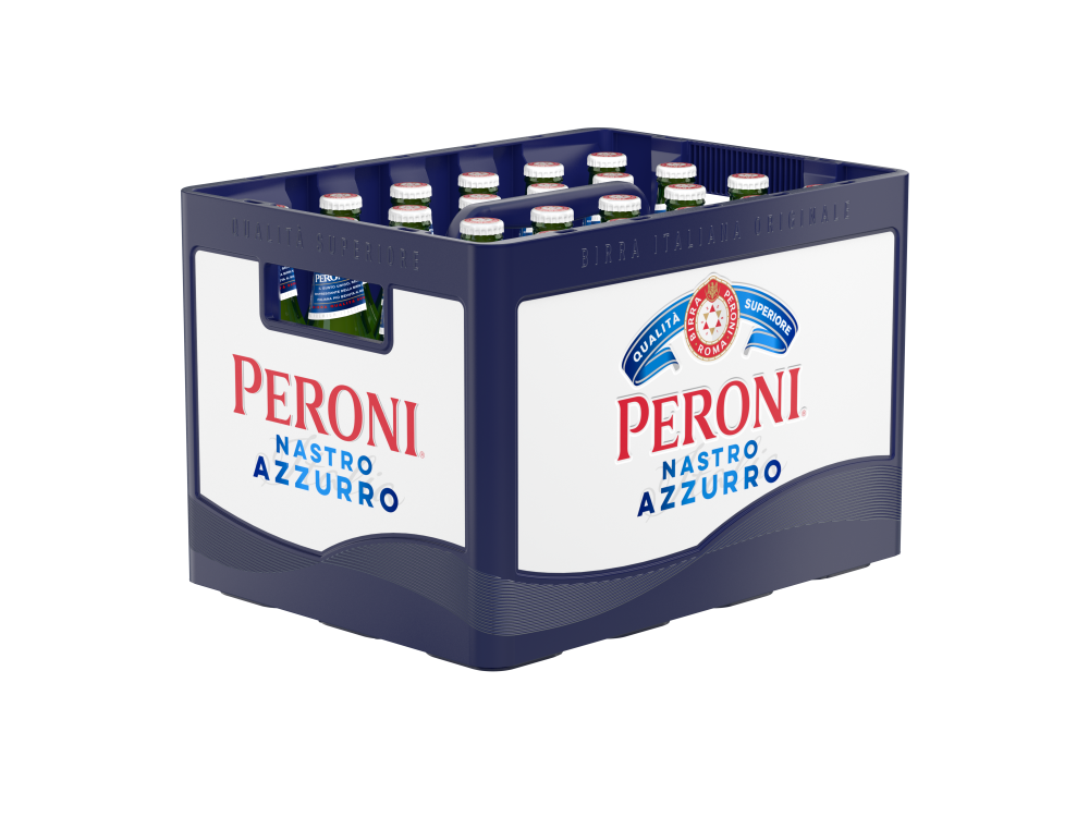 Peroni Nastro Azzurro Kasten 24 x 0,33 (Glas) MEHRWEG Getränkeservice ...