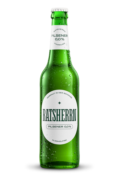 Ratsherrn Pilsener 0,0% Alkoholfrei 20 x 0,33L (Glas) MEHRWEG Kiste zzgl. 3,10 € Pfand - 0