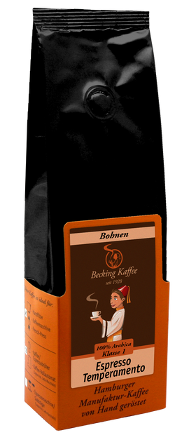 Becking Kaffee - Tüte Espresso Temperamento (Bohnen & Gemahlen, 250g & 1kg)