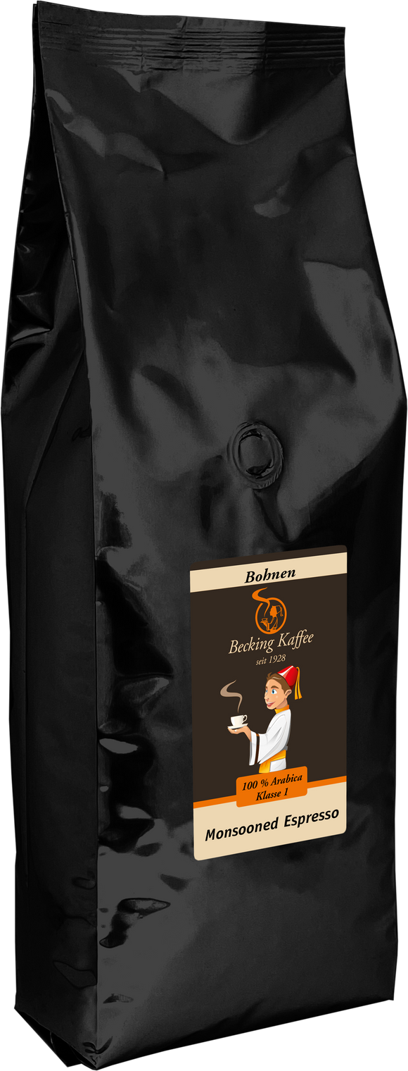 Becking Kaffee - Tüte Monsooned Espresso (Bohnen & Gemahlen, 250g & 1kg)