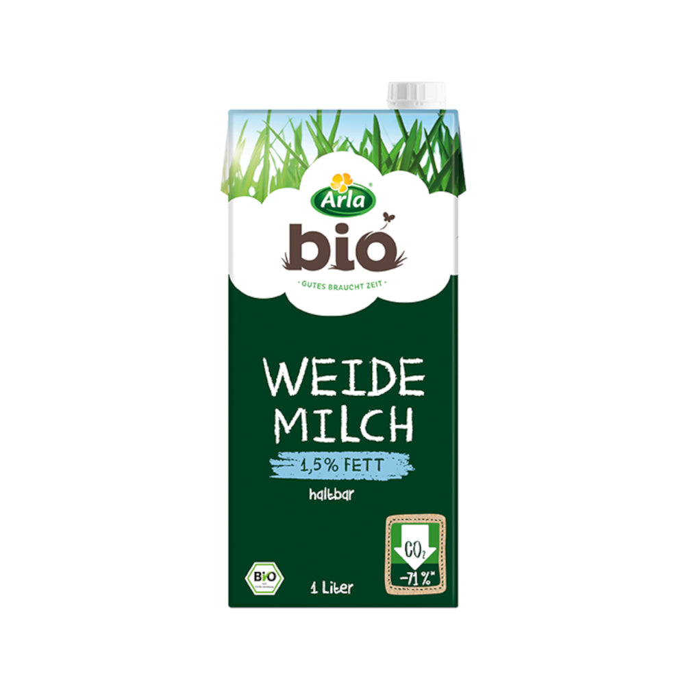 Arla Bioweide H-Milch 1,5% Fett 12 x 1L (Tetra) EINWEG Tray