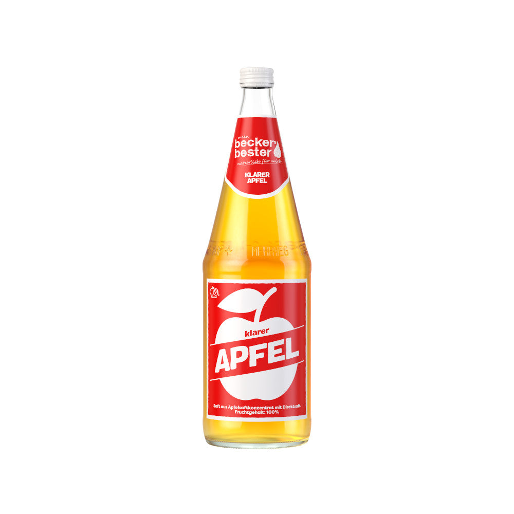 Beckers Bester Klarer Apfelsaft 6 x 1L (Glas) MEHRWEG Kiste zzgl. 2,40 € Pfand