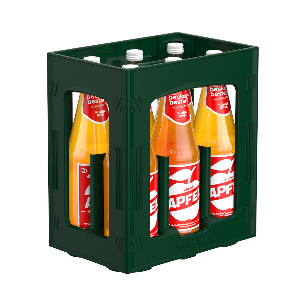 Beckers Bester Klarer Apfelsaft 6 x 1L (Glas) MEHRWEG Kiste zzgl. 2,40 € Pfand-1
