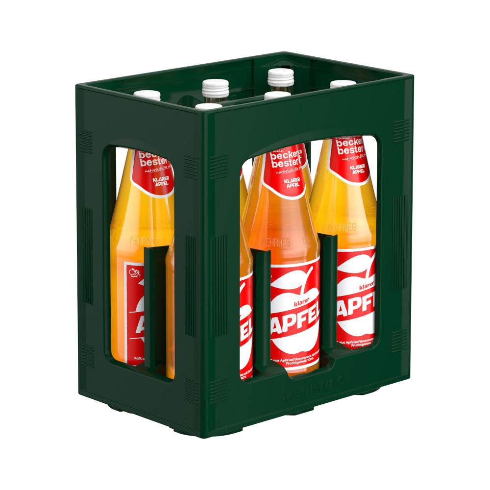 Beckers Bester Klarer Apfelsaft 6 x 1L (Glas) MEHRWEG Kiste zzgl. 2,40 € Pfand