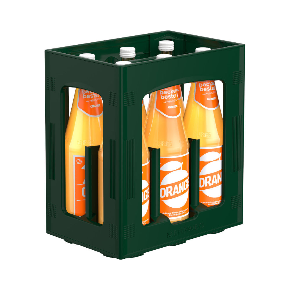Beckers Bester Orangensaft 6 x 1L (Glas) MEHRWEG Kiste zzgl. 2,40 € Pfand