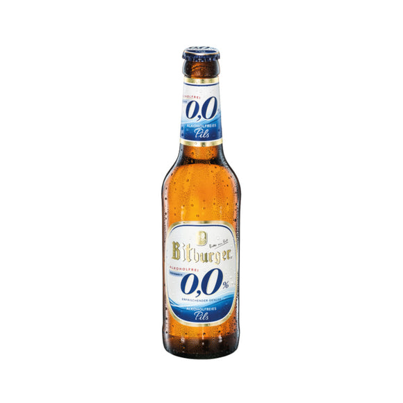 Bitburger 0,0% Alkoholfreies Pils 24 x 0,33L (Glas) MEHRWEG Kiste zzgl. 3,42 € Pfand
