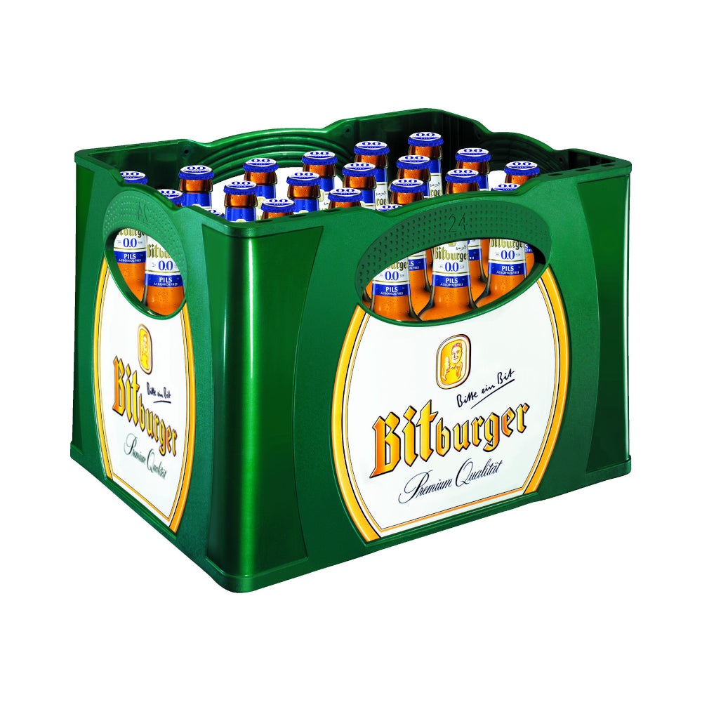 Bitburger 0,0% Alkoholfreies Pils 24 x 0,33L (Glas) MEHRWEG Kiste zzgl. 3,42 € Pfand