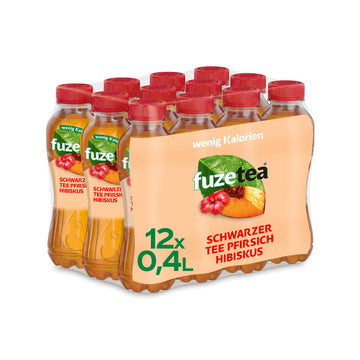 Fuze Tea Schwarzer Tee Pfirsich Hibiskus 12 x 0,4L (PET) EINWEG Tray zzgl. 3,00 € Pfand