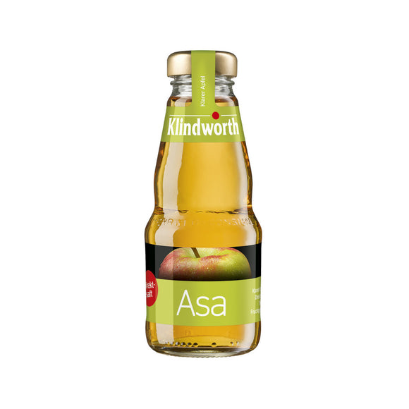 Klindworth ASA Apfelsaft klar 24 x 0,2L (Glas) MEHRWEG Kiste zzgl. 5,10 €  Pfand