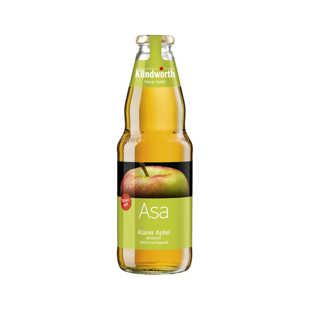 Klindworth ASA Apfelsaft klar 6 x 1L (Glas) MEHRWEG Kiste zzgl. 2,40 €  Pfand