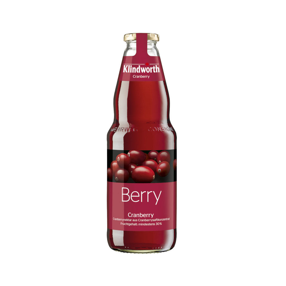Klindworth BERRY Cranberrynektar 6 x 1L (Glas) MEHRWEG Kiste zzgl. 2,40 €  Pfand