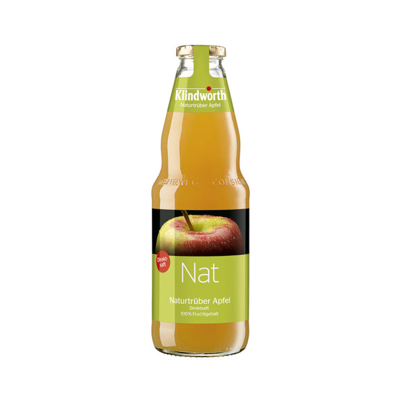 Klindworth NAT Apfelsaft naturtrüb 6 x 1L (Glas) MEHRWEG Kiste zzgl. 2,40 € Pfand