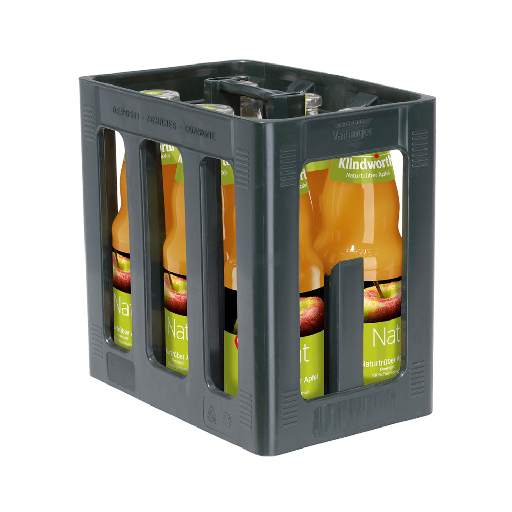 Klindworth NAT Apfelsaft naturtrüb 6 x 1L (Glas) MEHRWEG Kiste zzgl. 2,40 € Pfand