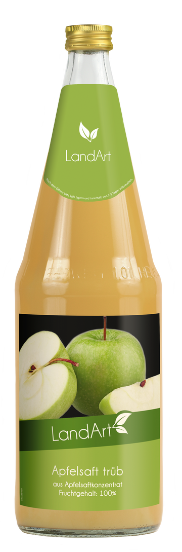Landart Apfelsaft Trüb 6 x 1L (Glas) MEHRWEG Kiste zzgl. 2,40 € Pfand
