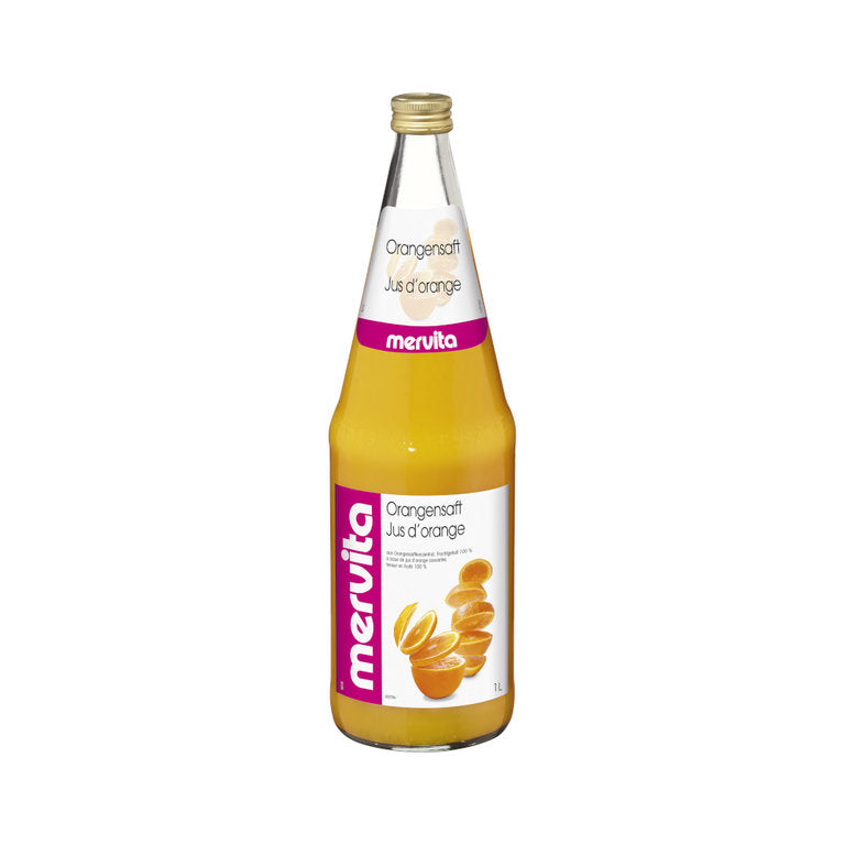 Mervita Orangensaft 6 x 1L (Glas) MEHRWEG Kiste zzgl. 2,40 € Pfand