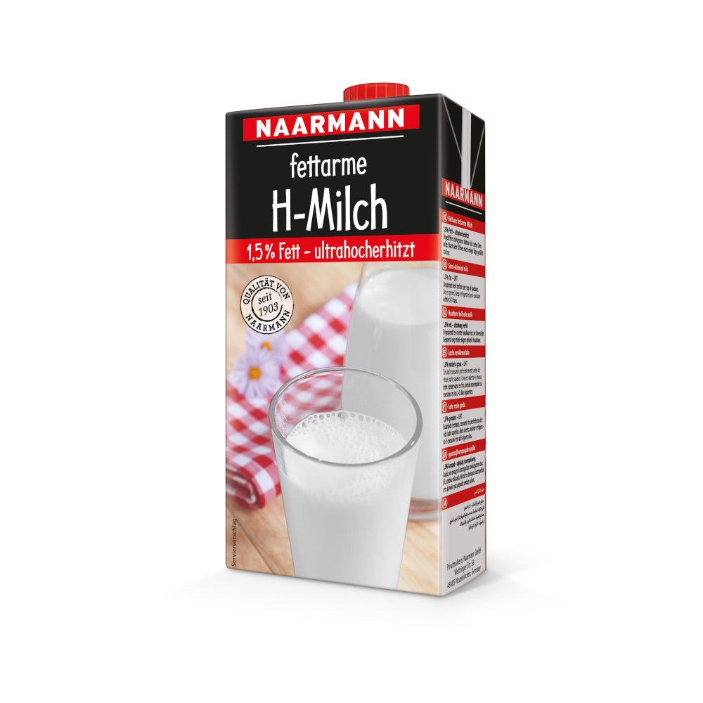 Naarmann H-Milch 1,5% Fett 12 x 1L HACCP EINWEG Tray-1