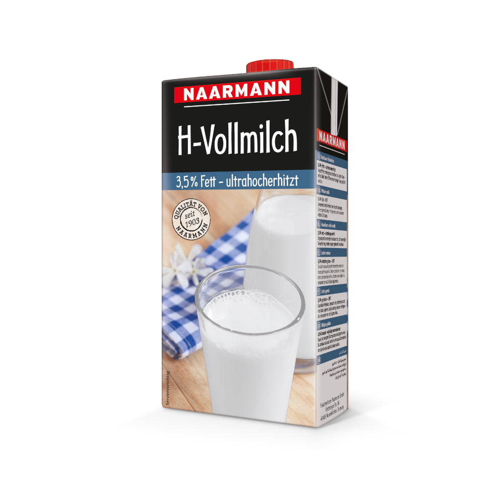 Naarmann H-Milch 3,5% Fett 12 x 1L HACCP EINWEG Tray