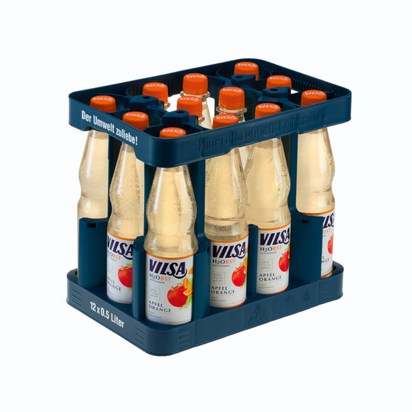 Vilsa H2Obst Apfel Orange 12 x 0,5L (PET) MEHRWEG KISTE zzgl. 3,30 € Pfand
